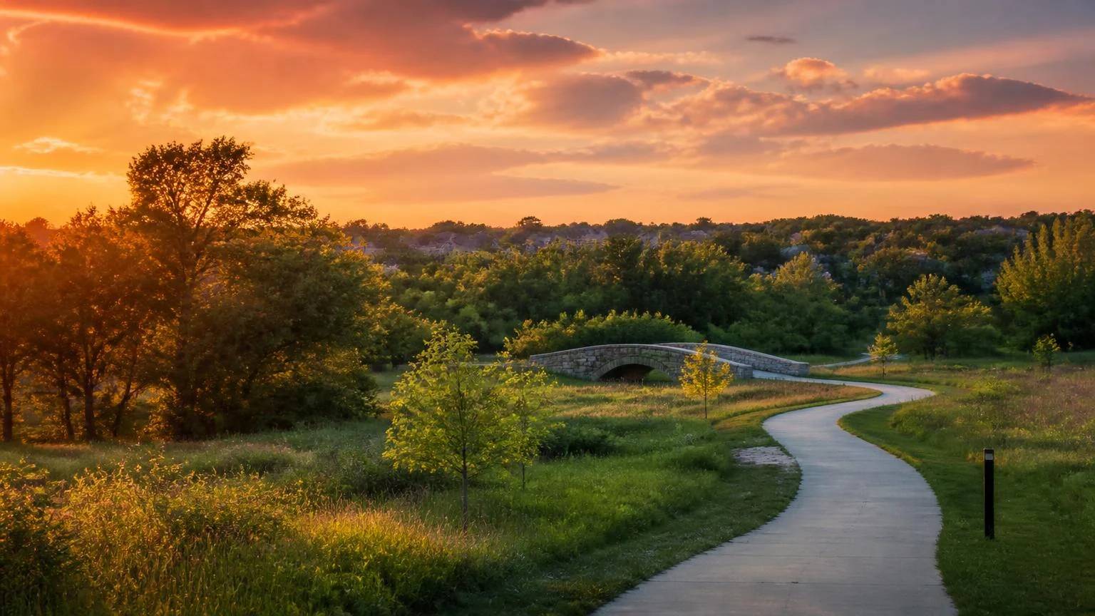 Golden-hour view of Franklin, Wisconsin