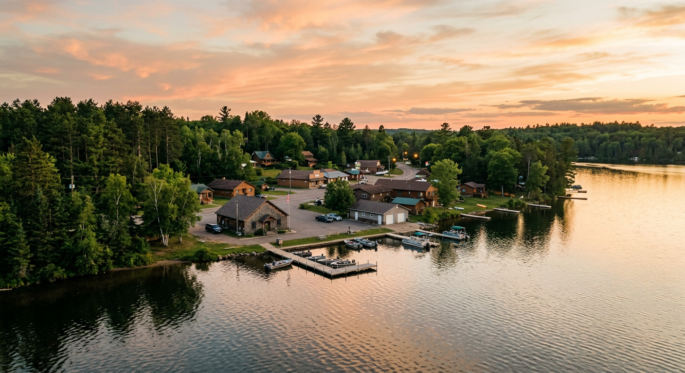 Golden-hour view of Land O' Lakes