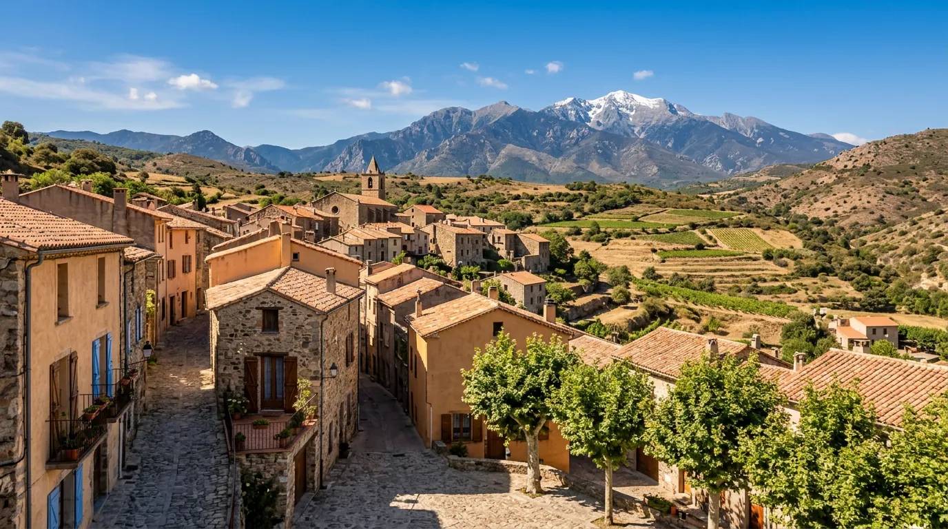 Sunny daytime view of Matemale