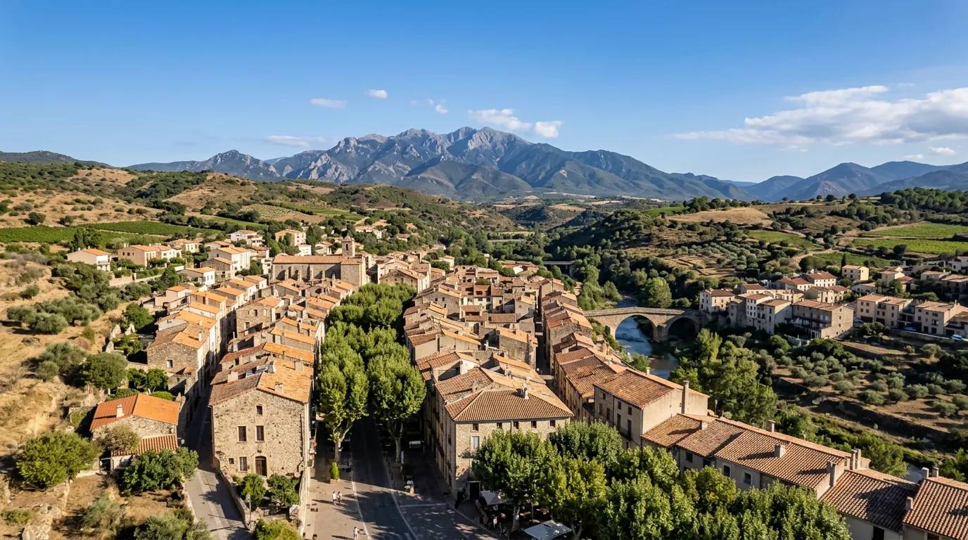 Sunny daytime view of Céret
