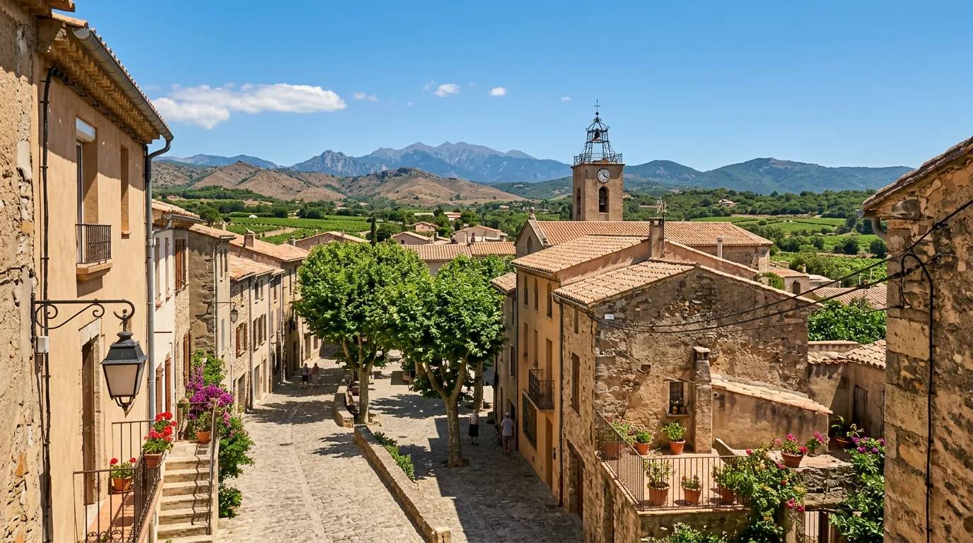 Sunny daytime view of Palau-del-Vidre