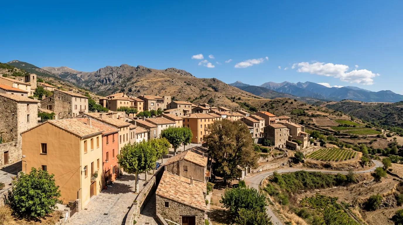 Sunny daytime view of Porté-Puymorens