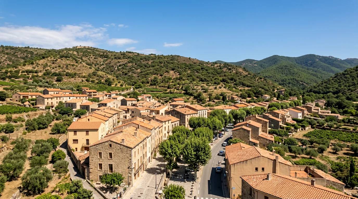 Sunny daytime view of Le Perthus