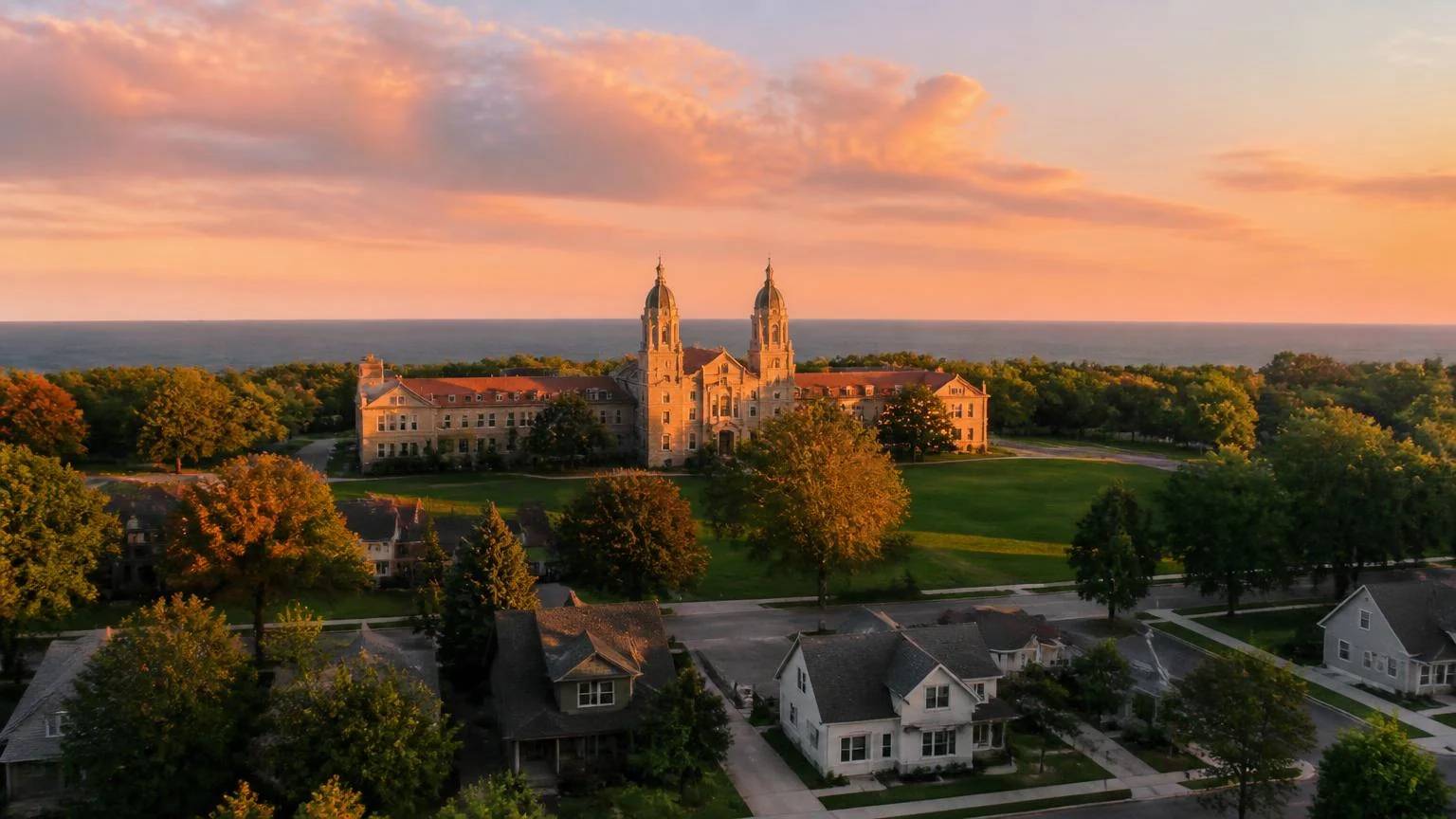 Golden-hour view of St. Francis, Wisconsin