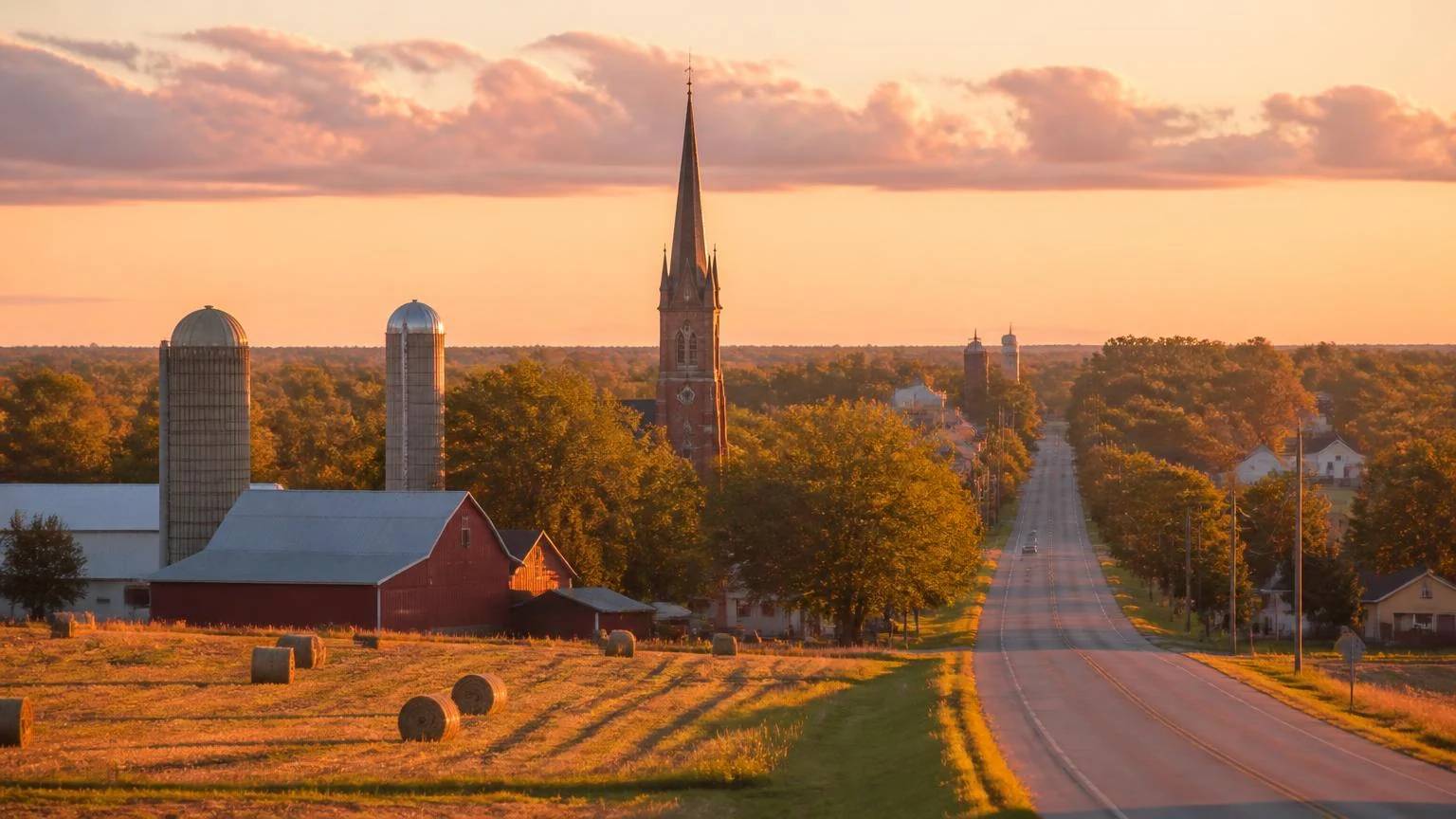 Golden-hour view of Belgium, Wisconsin