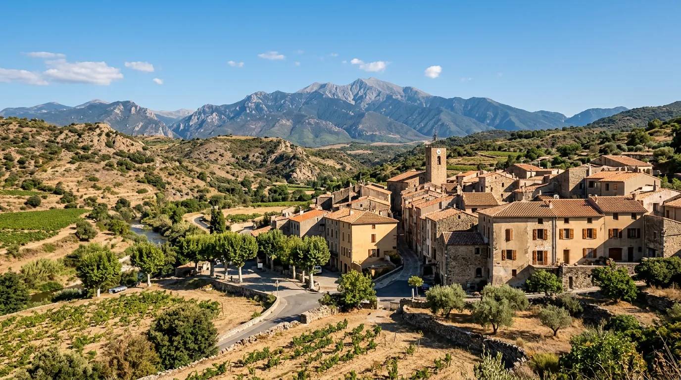 Sunny daytime view of Latour-de-France