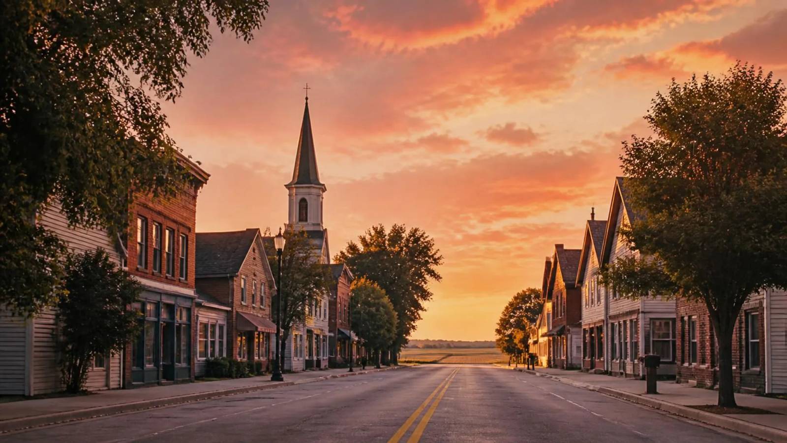 Golden-hour view of Cedar Grove, Wisconsin