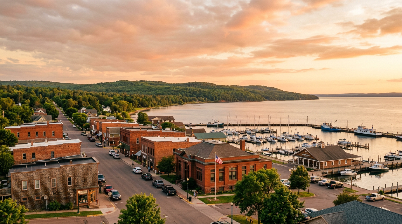 Golden-hour view of Bayfield
