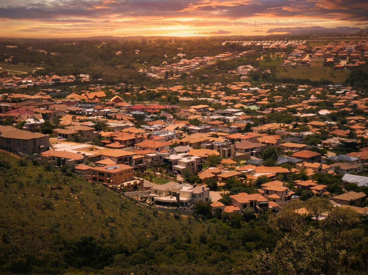 Golden-hour view of Krugersdorp