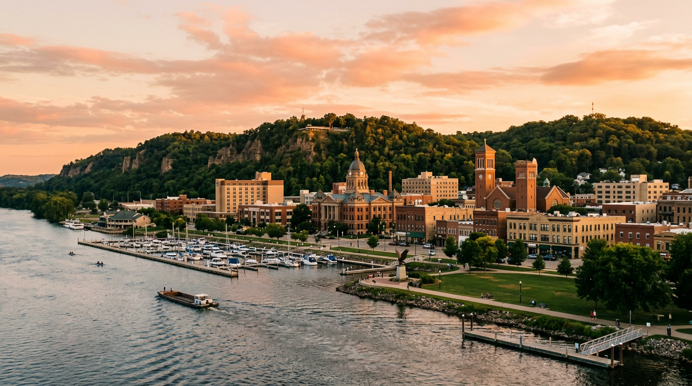 Golden-hour view of La Crosse