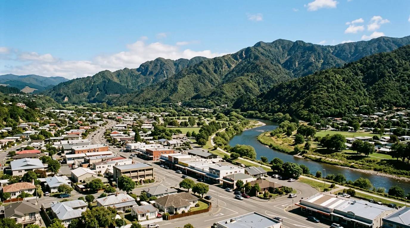 Sunny daytime view of Upper Hutt